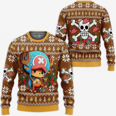Divesart - Tony Tony Chopper Brutto maglione natalizio e felpa con cappuccio One Piece Anime Xmas